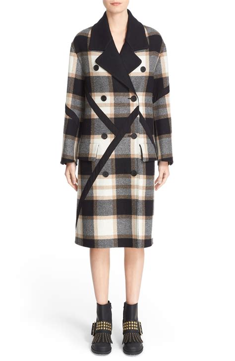 burberry tartan plaid wool coat|Burberry plaid wool coat woman.